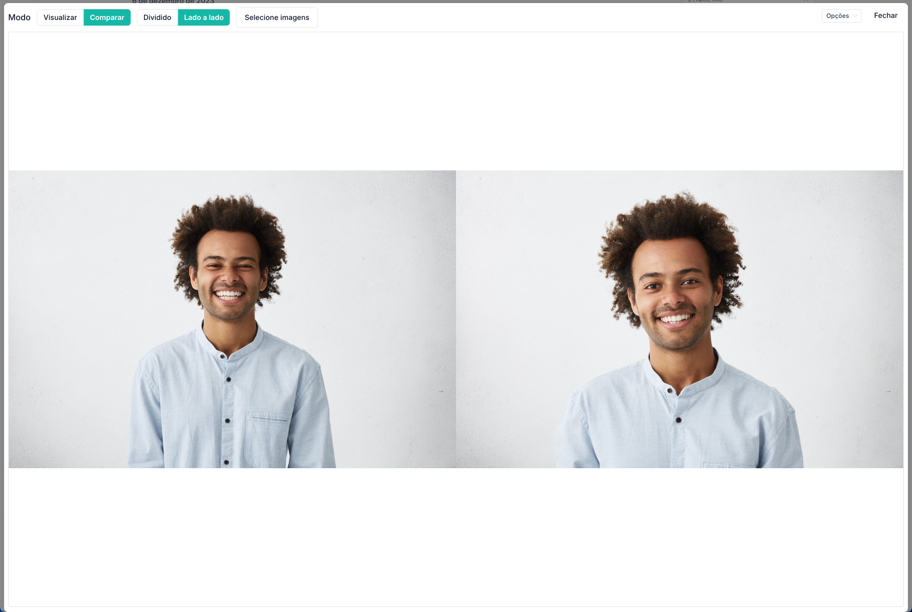 ... ou em modo lado-a-lado