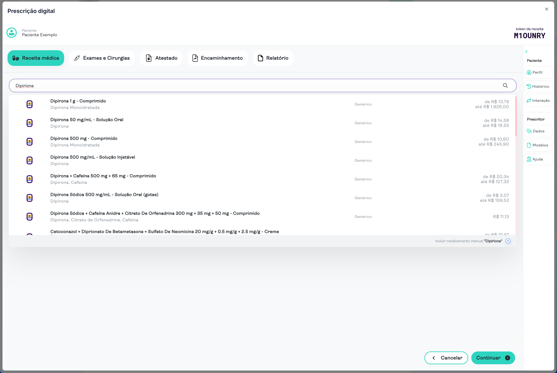 Pescrição digital com a maior base de medicamentos do Brasil
