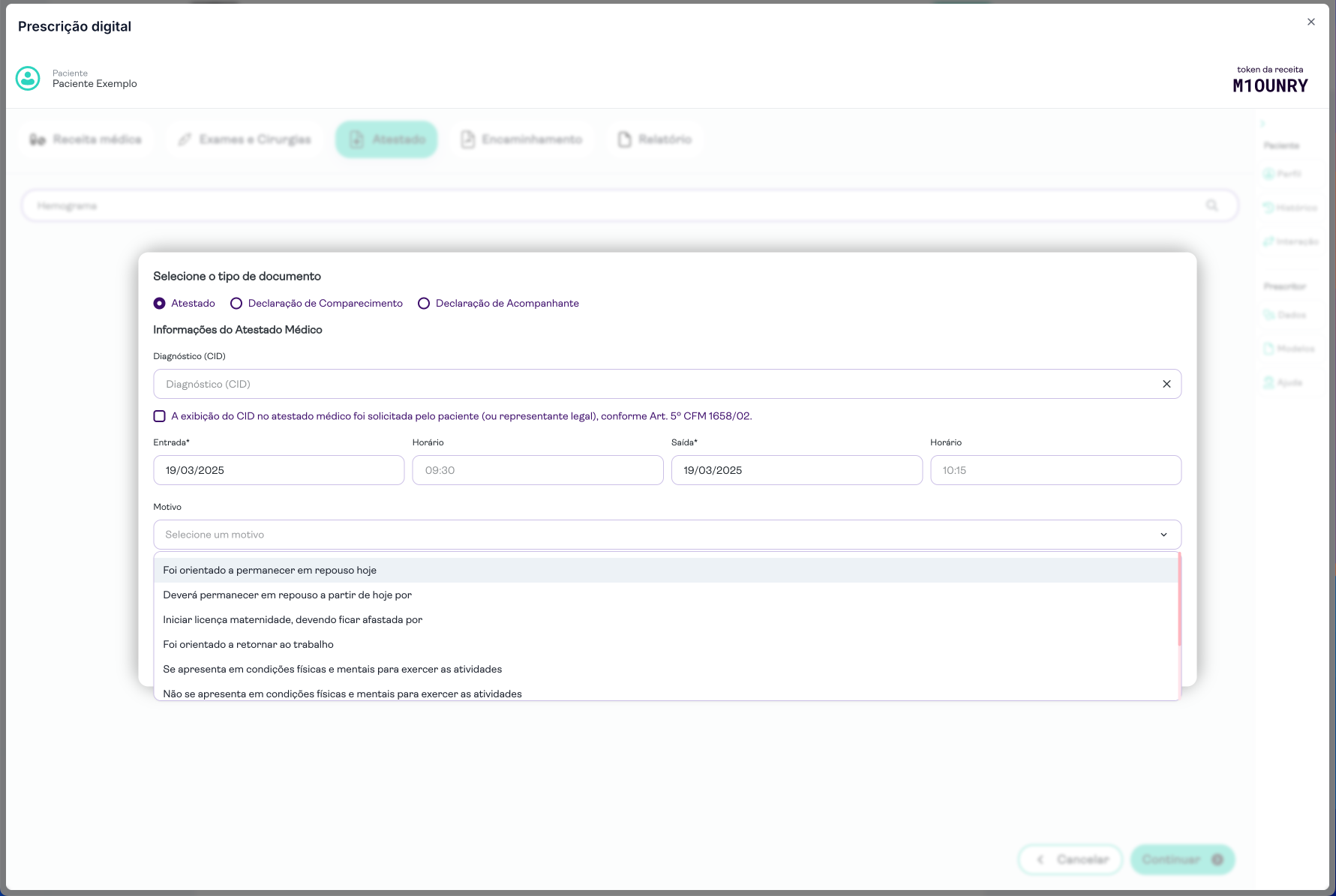 Prescreva atestados e assine digitalmente